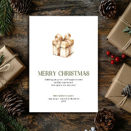 Earth Tone Christmas Present Greeting Card Elegant Feiertagskarte