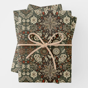 Earth Tone Cream and Brown Holiday Snowflake Geschenkpapier Set
