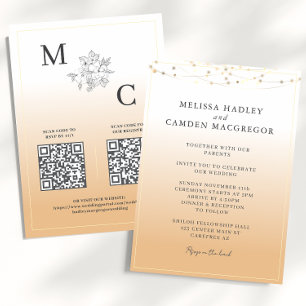 Earth Tone Elegant QR Code Hochzeit Einladung