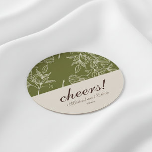 Earth Tone Floral Cheers! Hochzeit Untersetzer Gef