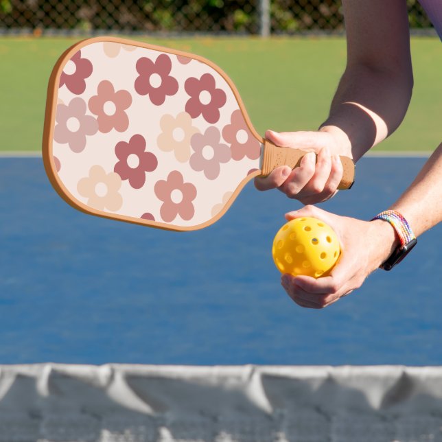 Earth Tone Floral Pattern Pickleball Schläger (InSitu)