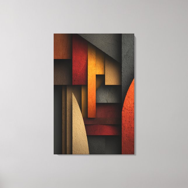 Earth Tone Geometric Layers Abstract Leinwanddruck (Vorderseite)