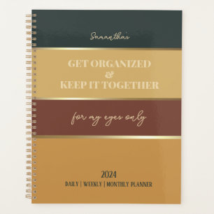 Earth Tone Gold Eleganter Moderner Trendy Planer