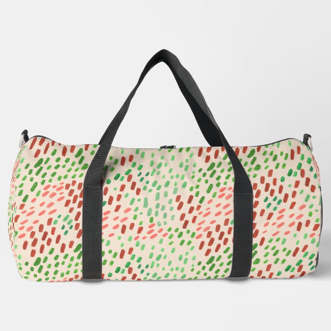 Earth Tone Hand Painted Dots Duffle Bag (Vorderseite)