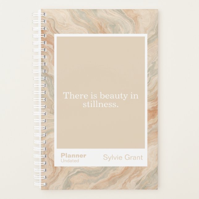 Earth Tone Marble Block Quote | Fully Customizable Planer (Vorderseite)