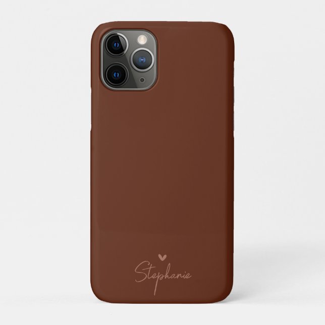 Earth Tone Minimalistisch Heart Personalisierter G Case-Mate iPhone Hülle (Rückseite)