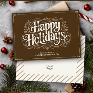 Earth Tone Modern Typografy Small Business Logo Feiertagskarte