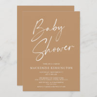 Earth Tone Moderne Minimalistisch Script Baby Dusc