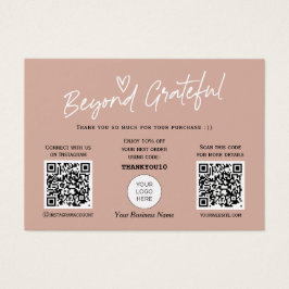 Earth Töne Moderne Skript QR Code danke Karte