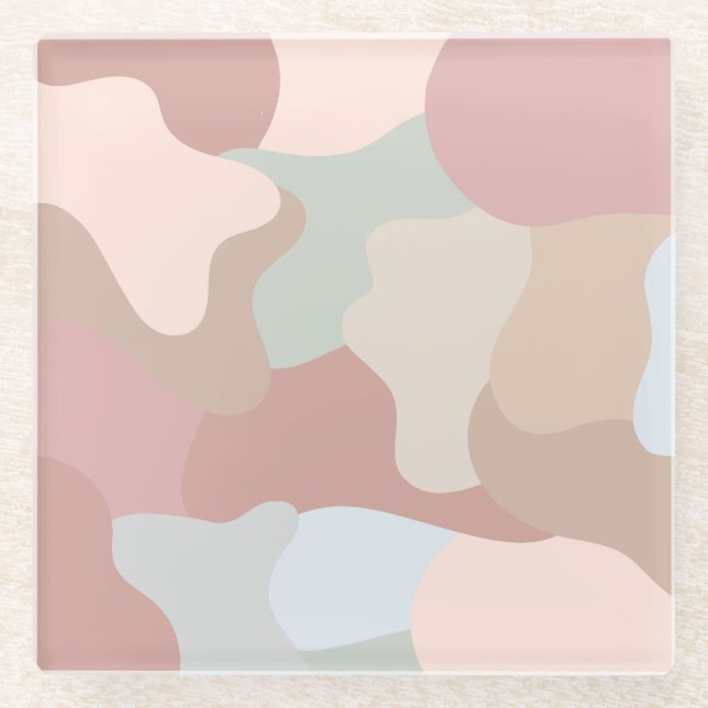 Earth Tone Shapes Glasuntersetzer (Vorderseite)