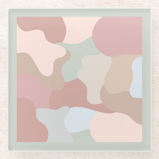 Earth Tone Shapes Glasuntersetzer (Vorderseite)