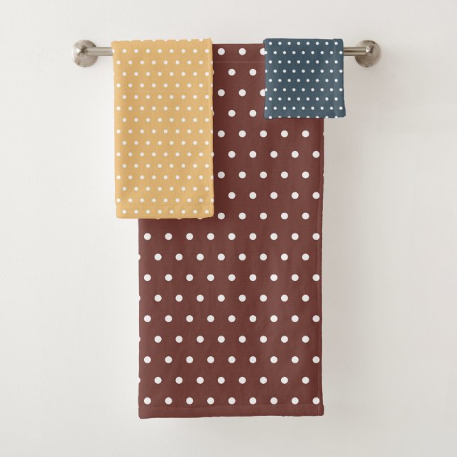 EARTH TONE TINY POLKA DOTS BADHANDTUCH SET (Insitu)