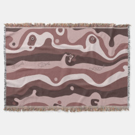 Earth-Tone Tribal Abstract Throw Blanket Decke