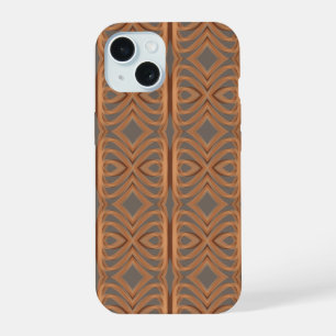 Earth Tone Tribal Ribbon Abstraktes Muster Art iPhone 15 Hülle