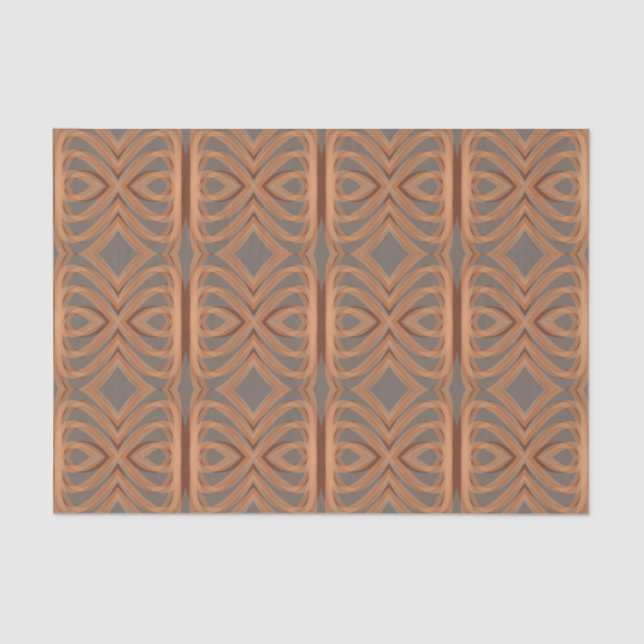 Earth Tone Tribal Ribbon Abstraktes Muster Art Seidenpapier (Vorderseite)