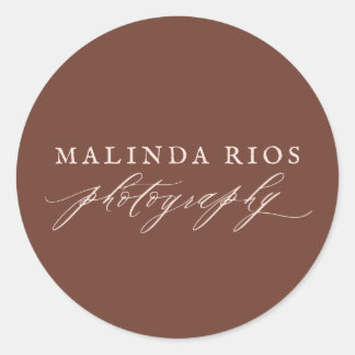 Earth Tone Vintag Blush Brown Rustikale Fotografie Runder Aufkleber