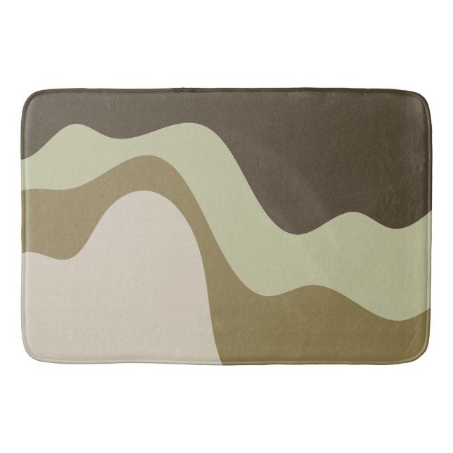 Earth Tone Waves Abstrakt Art Bath Mat Badematte (Vorderseite)