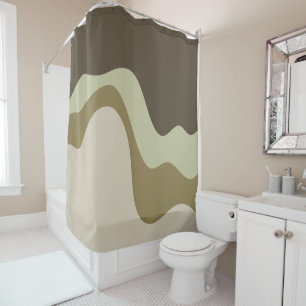 Earth Tone Waves Abstrakt Art Bath Mat Duschvorhang