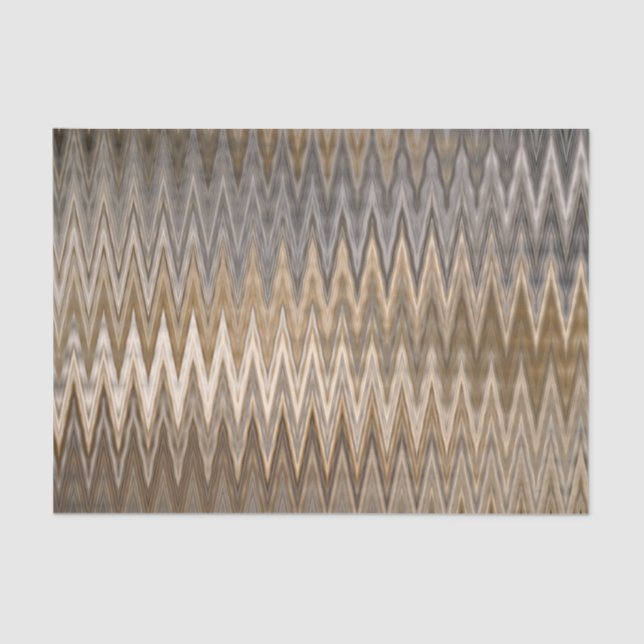 Earth Tone Zigzag Wavy Muster  Seidenpapier (Vorderseite)