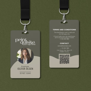 Earth Toned Event/Employee ID Card - QR Code Staff Ausweis