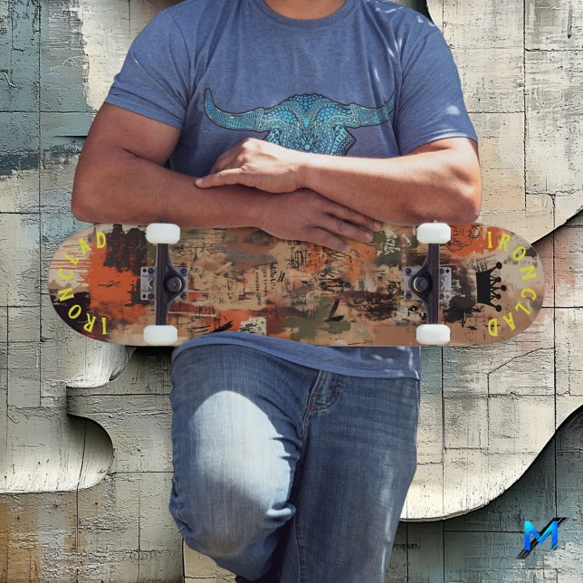 Earth-Toned Graffiti-Inspirierte Abstrakt Street A Skateboard (Von Creator hochgeladen)
