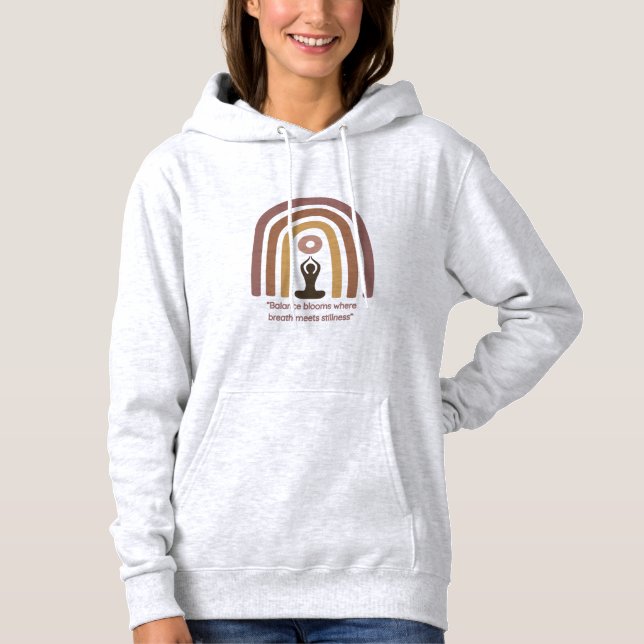 Earth-Toned Mindfulness Rainbow Yoga Design Hoodie (Vorderseite)