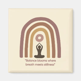 Earth-Toned Mindfulness Rainbow Yoga Design Magnet