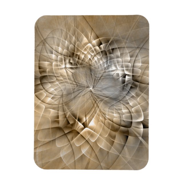 Earth Tones Abstract Modern Fractal Art Texture Magnet (Vertikal)