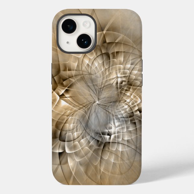 Earth Tones Abstrakt Moderne Fraktal Art Textur Case-Mate iPhone Hülle (Rückseite)