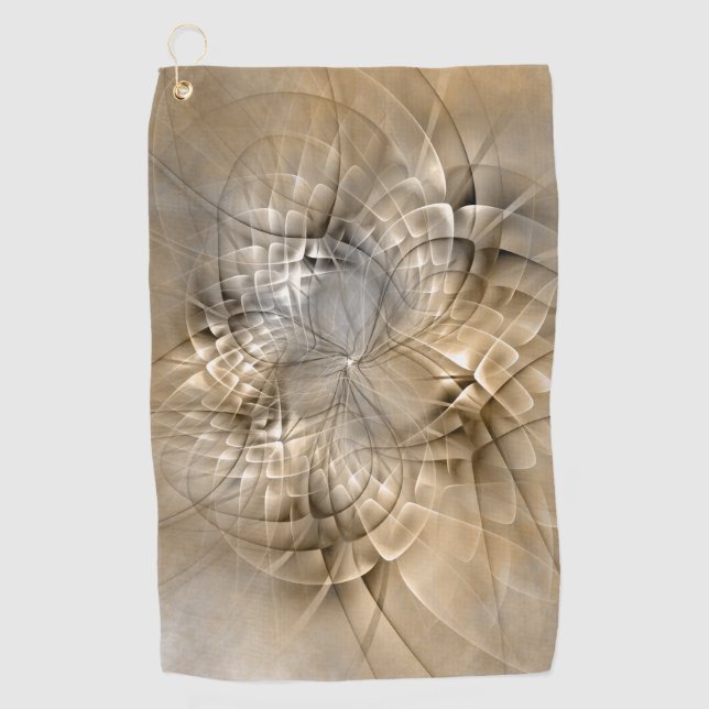 Earth Tones Abstrakt Moderne Fraktal Art Textur Golfhandtuch (Vorderseite)