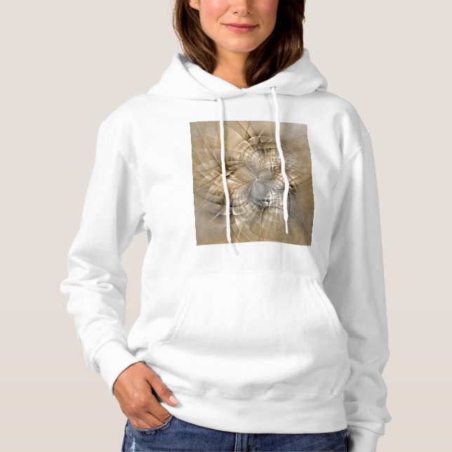 Earth Tones Abstrakt Moderne Fraktal Art Textur Hoodie (Vorderseite)