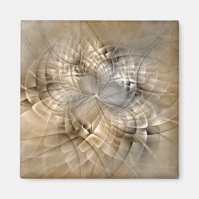 Earth Tones Abstrakt Moderne Fraktal Art Textur Magnet (Vorne)