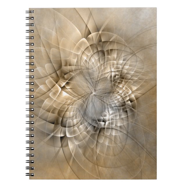 Earth Tones Abstrakt Moderne Fraktal Art Textur Notizblock (Vorderseite)