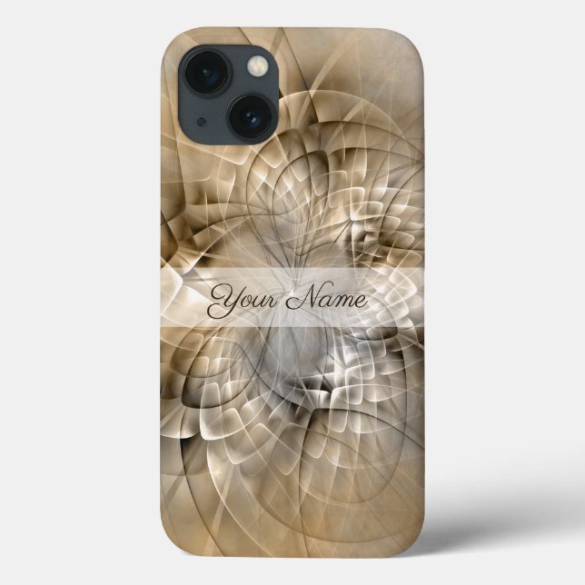 Earth Tones Abstrakt Modernes Fraktal Kunstname Case-Mate iPhone Hülle (Rückseite)