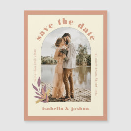 Earth Tones Arch Modernes Foto Save the Date Magnetkarte