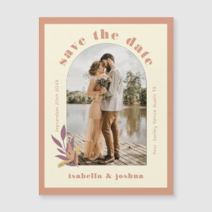 Earth Tones Arch Modernes Foto Save the Date Magnetkarte