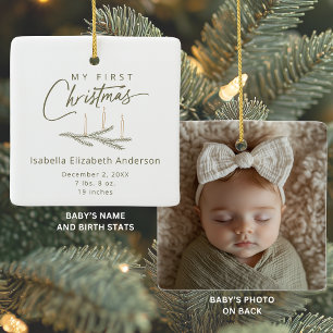 Earth Tones Birth Stats Foto Keramikornament