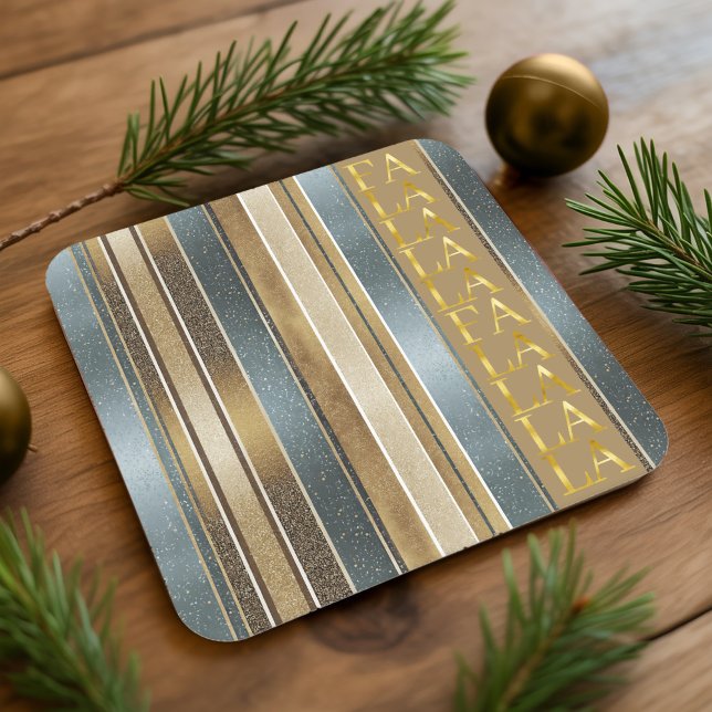 Earth Tones Christmas Fa La Pattern#27 ID1009 Rechteckiger Pappuntersetzer (Von Creator hochgeladen)