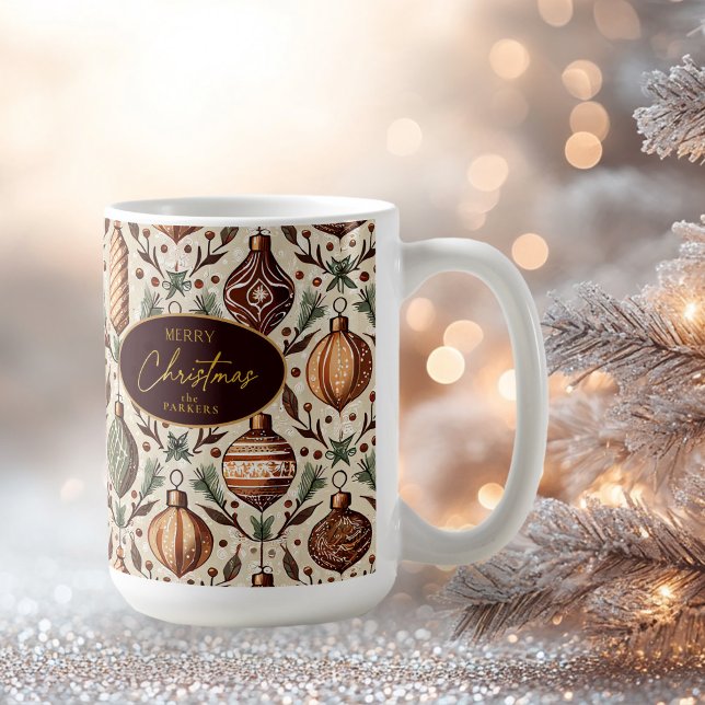Earth Tones Christmas Pattern#12 ID1009 Kaffeetasse (Von Creator hochgeladen)