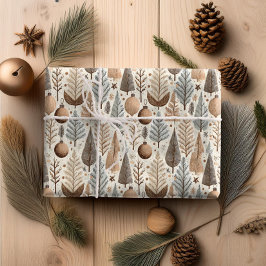 Earth Tones Christmas Pattern#25 ID1009 Geschenkpapier