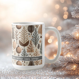 Earth Tones Christmas Pattern#25 ID1009 Kaffeetasse