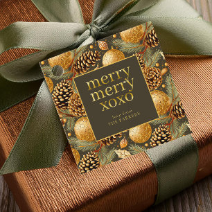 Earth Tones Christmas Pattern#29 ID1009 Geschenkanhänger