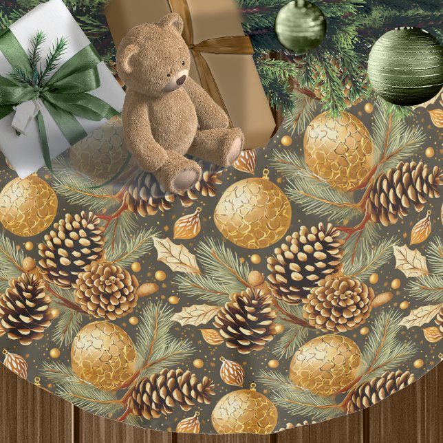 Earth Tones Christmas Pattern#29 ID1009 Polyester Weihnachtsbaumdecke (Von Creator hochgeladen)