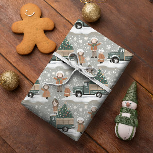 Earth Tones Christmas Pattern#2 ID1009 Geschenkpapier