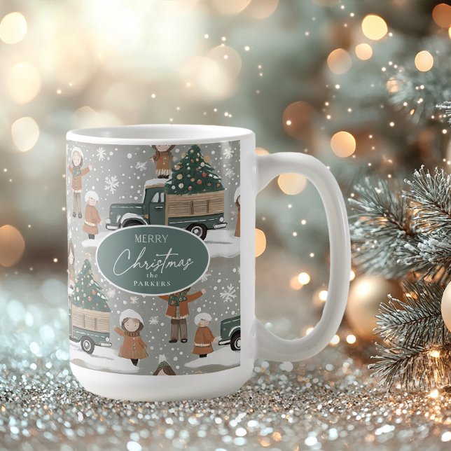 Earth Tones Christmas Pattern#2 ID1009 Kaffeetasse (Von Creator hochgeladen)