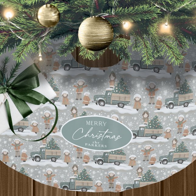 Earth Tones Christmas Pattern#2 ID1009 Polyester Weihnachtsbaumdecke (Von Creator hochgeladen)