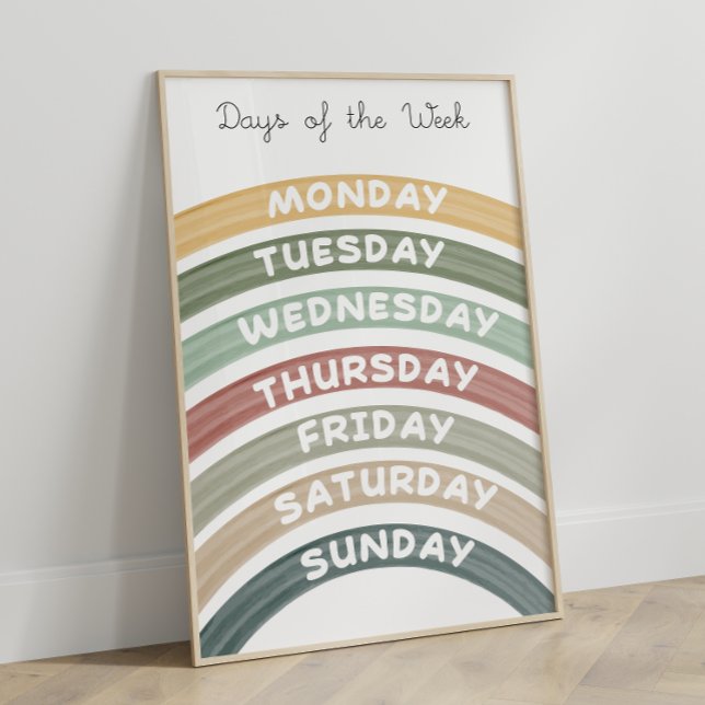 Earth Tones Days of the Week Educational Poster (Von Creator hochgeladen)
