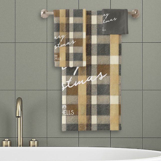Earth Tones Gold Weihnachtsmuster#7 ID1009 Badhandtuch Set (Von Creator hochgeladen)