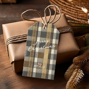 Earth Tones Gold Weihnachtsmuster#7 ID1009 Geschenkanhänger