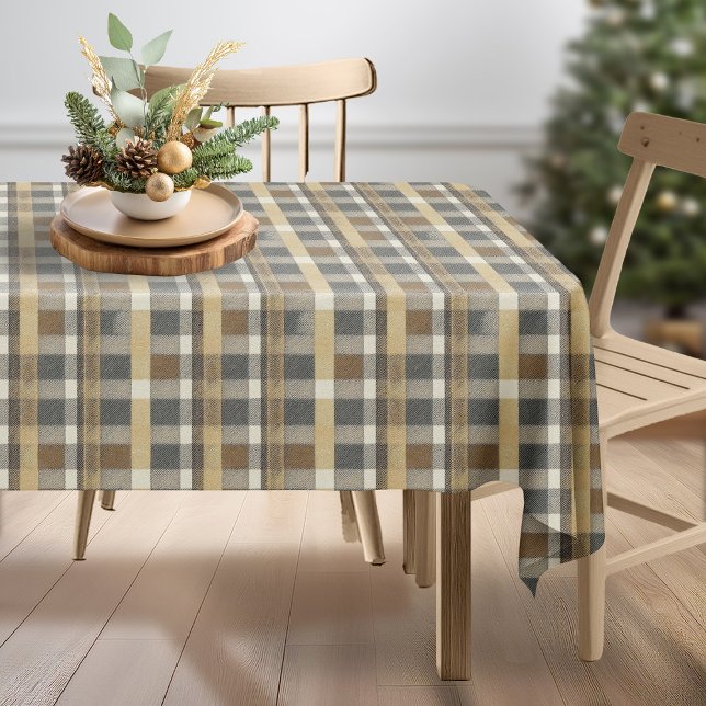 Earth Tones Gold Weihnachtsmuster#7 ID1009 Tischdecke (Von Creator hochgeladen)